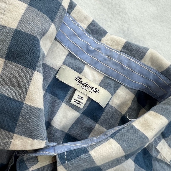 Madewell Blue and Cream Plaid Shirt - Picture 3 of 4